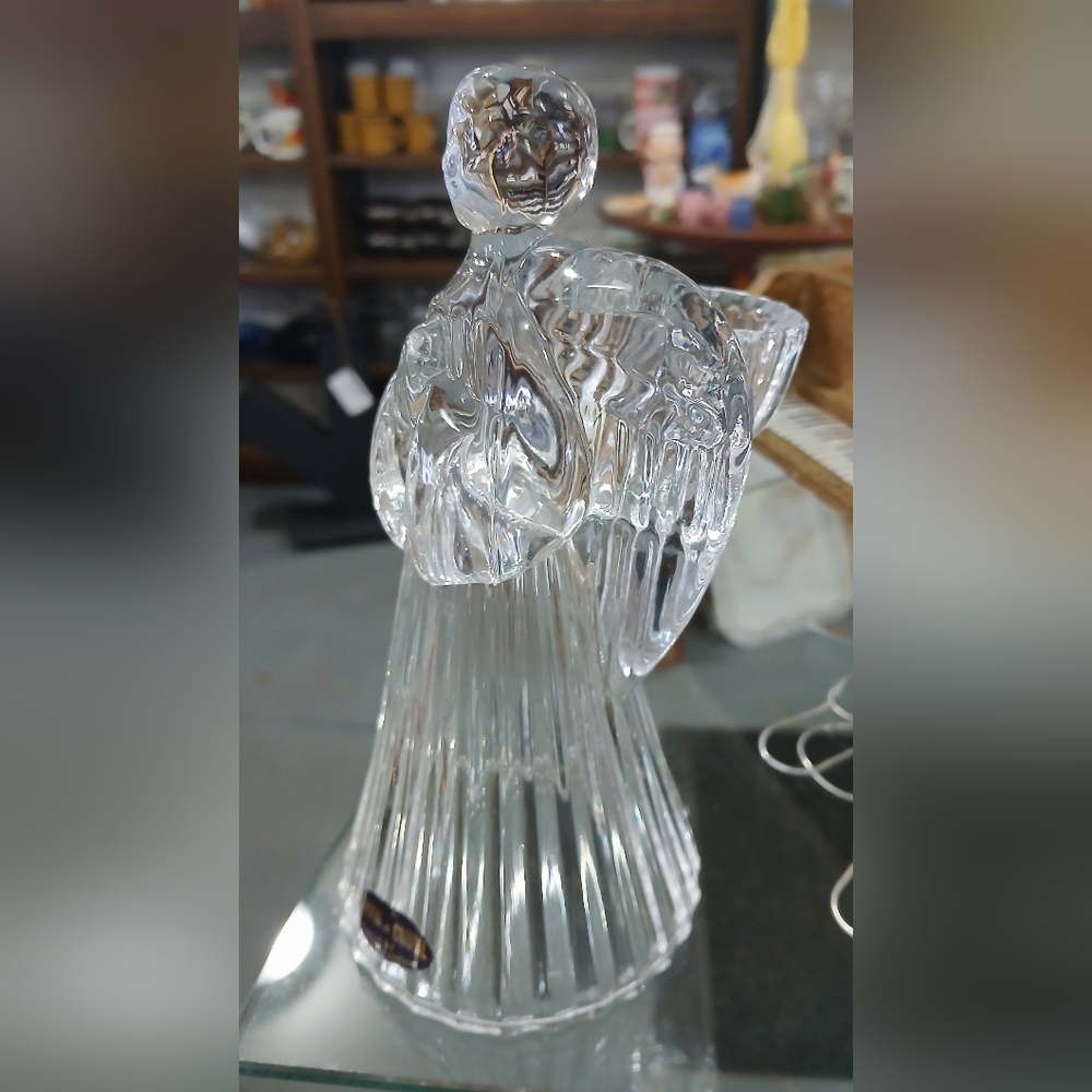 Vintage Collectible Crystal Angel Candlestick Holder